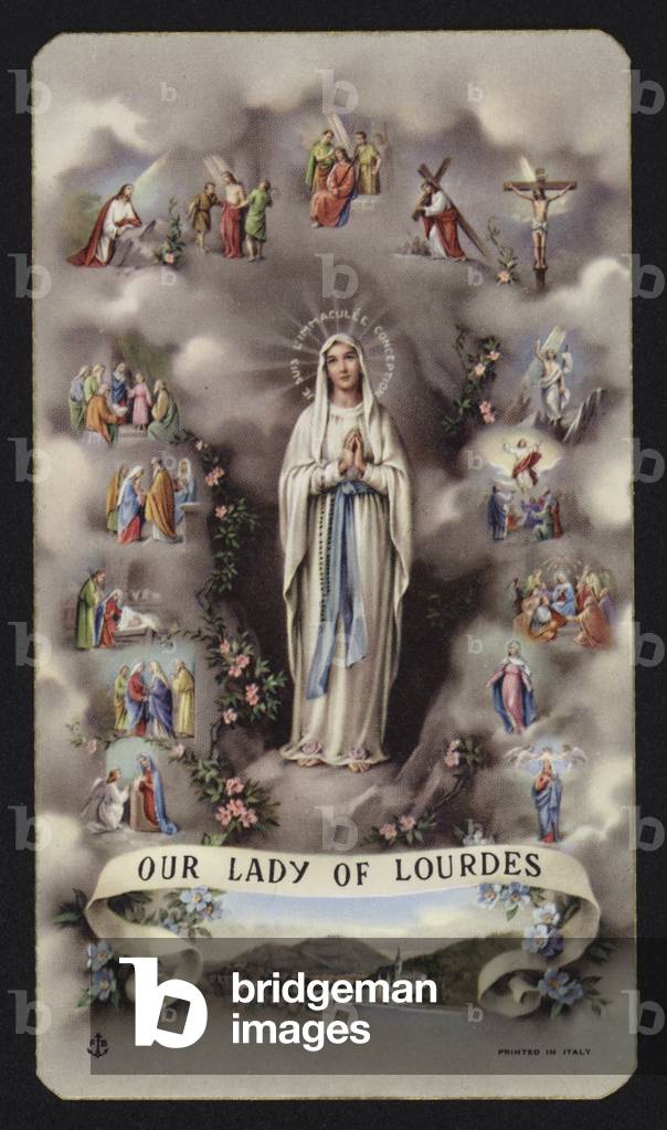 Our Lady of Lourdes (colour litho)