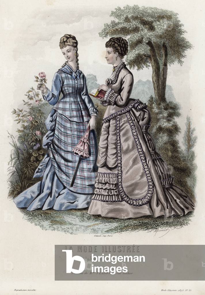 French fashion plate, late 19th century (coloured engraving)