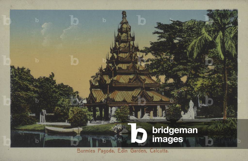 Burmese Pagoda, Eden Gardens, Calcutta, India (photo)