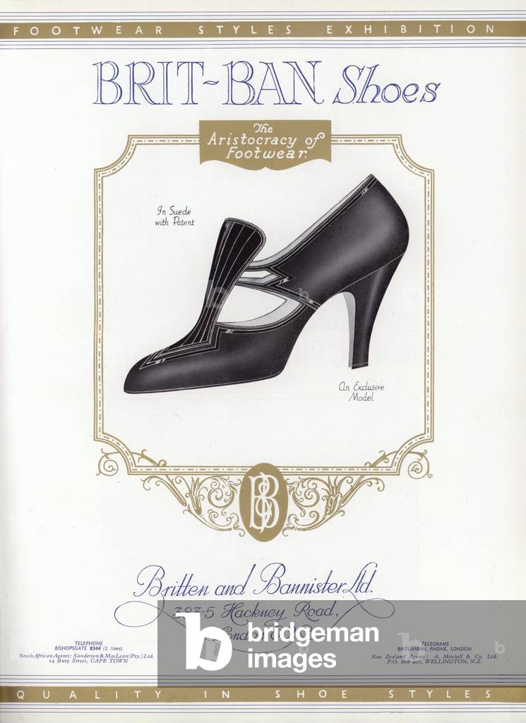Women's shoe advertisement, 1930s (colour litho)
