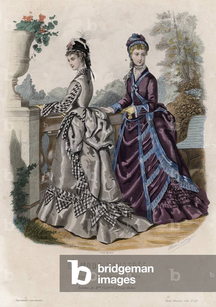 French fashion plate, late 19th century (coloured engraving)