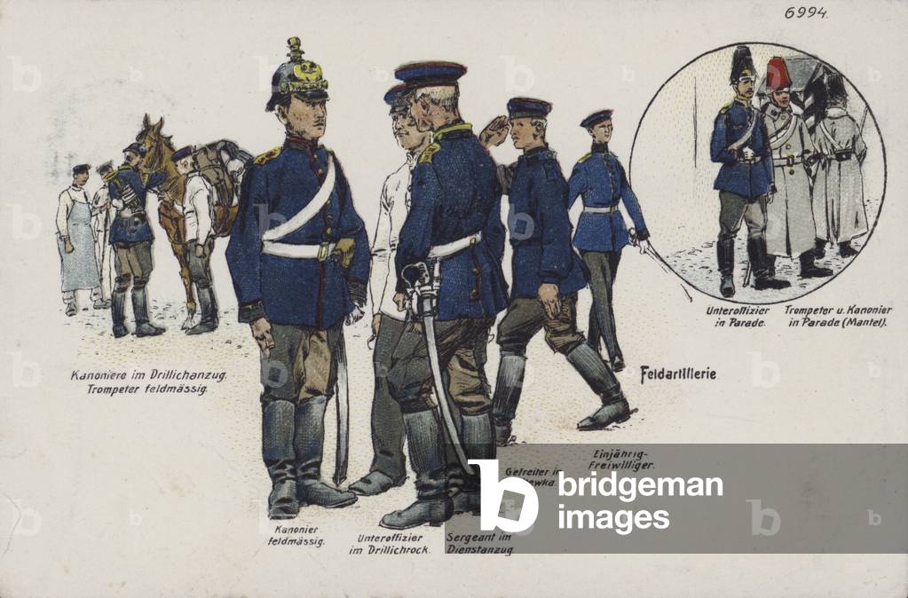 German Army field artillery (colour litho)