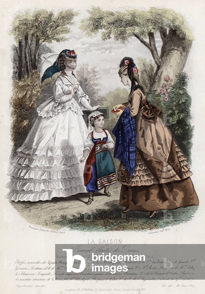 French fashion plate, late 19th century (coloured engraving)