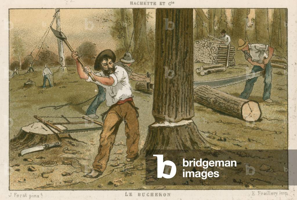 The lumberjack (colour litho)