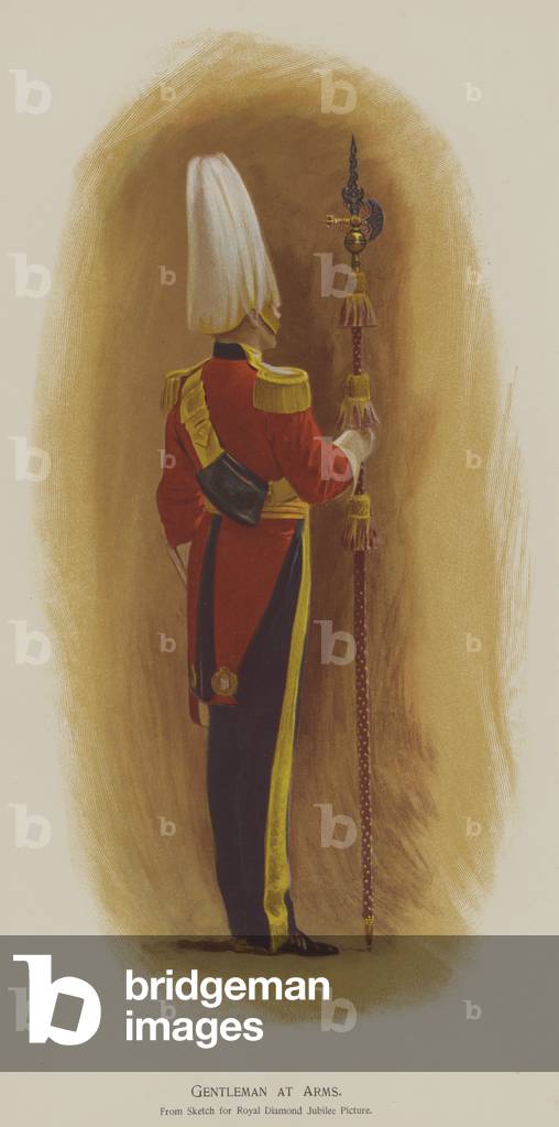 Gentleman at Arms (colour litho)