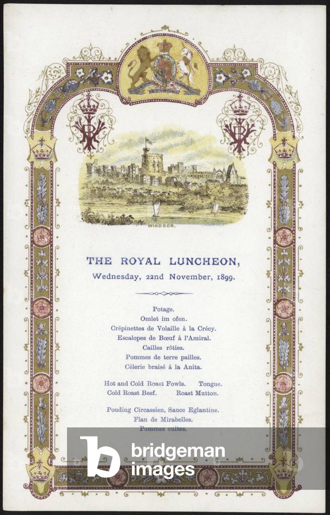 Menu for the Royal Luncheon (colour litho)