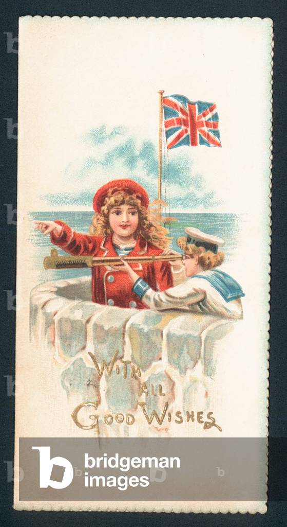 Looking out to sea, Christmas Card (chromolitho)