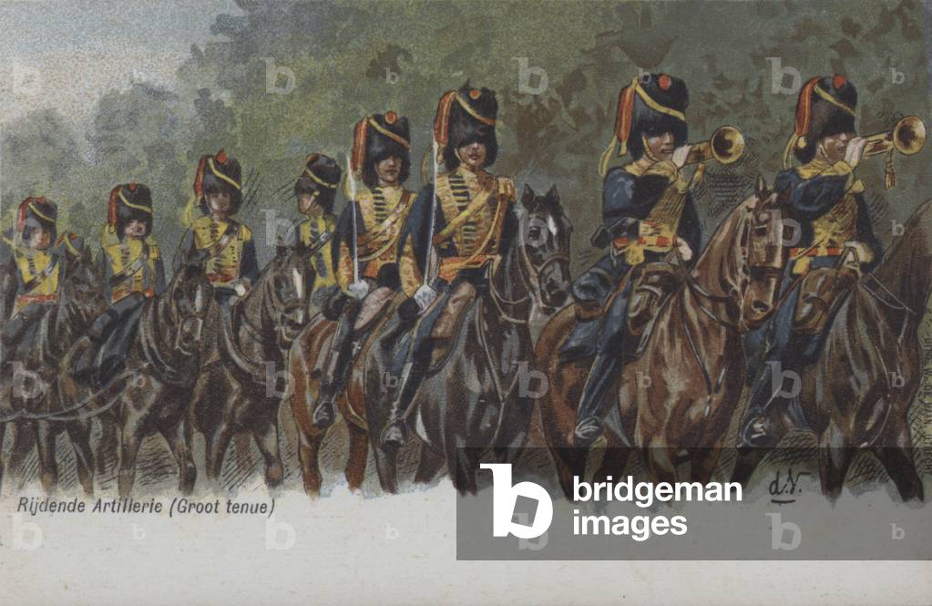 Dutch army horse artillery (colour litho)