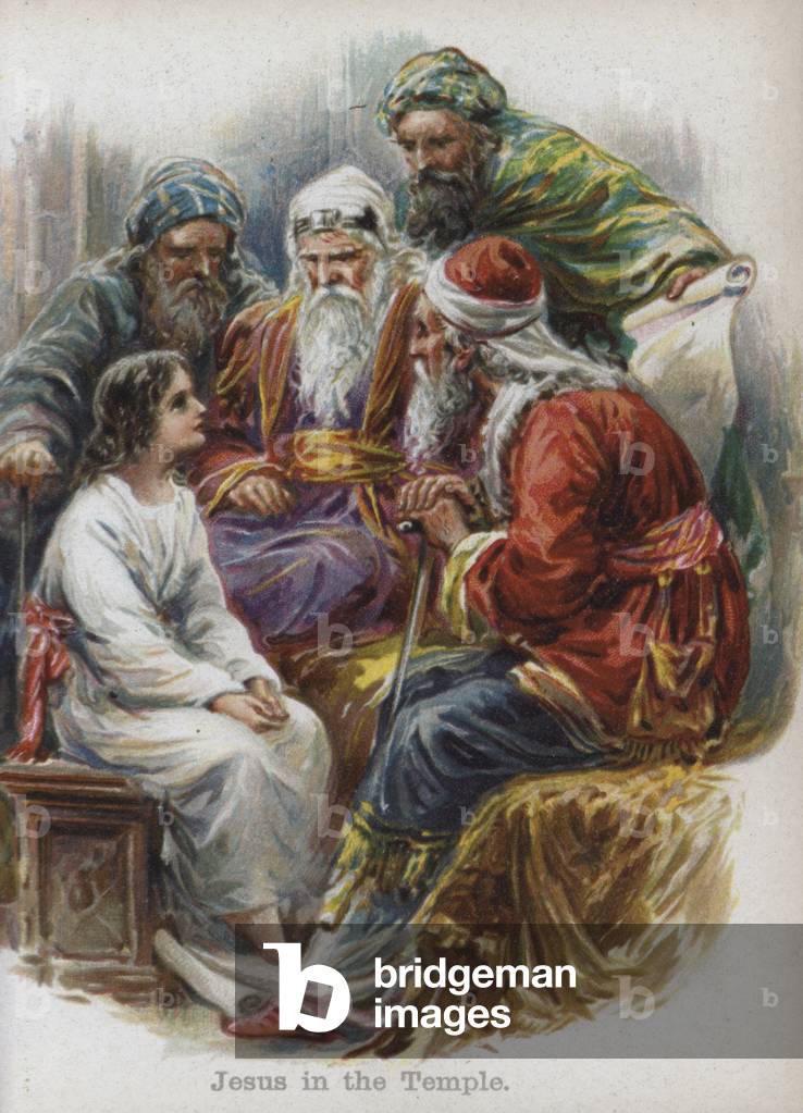 Jesus in the Temple (chromolitho)