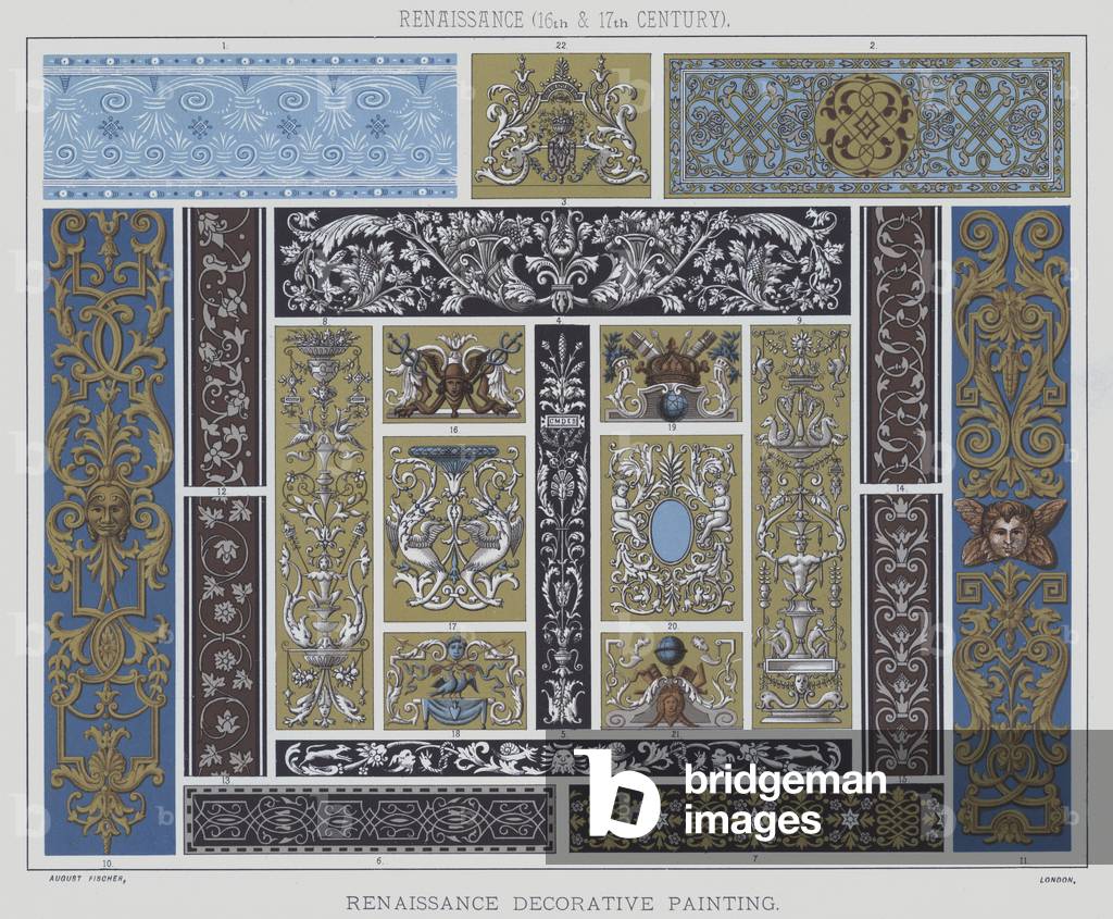 Renaissance, 16th and 17th century, Renaissance decorative painting (colour litho)