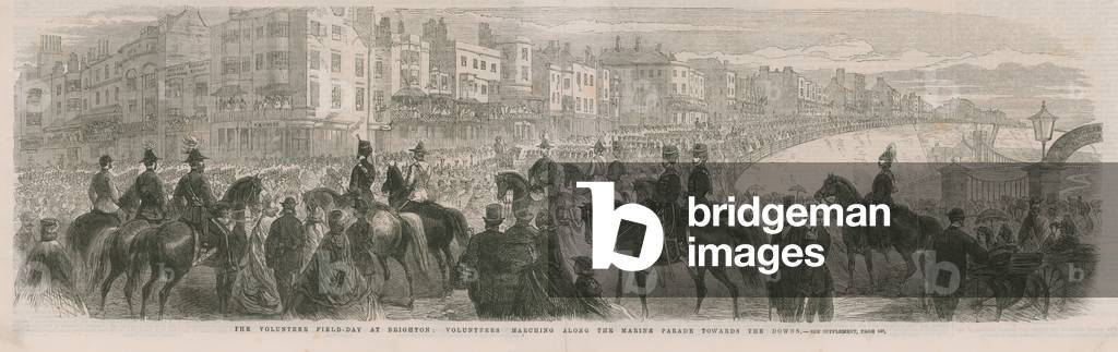 The volunteer field day at Brighton (engraving)