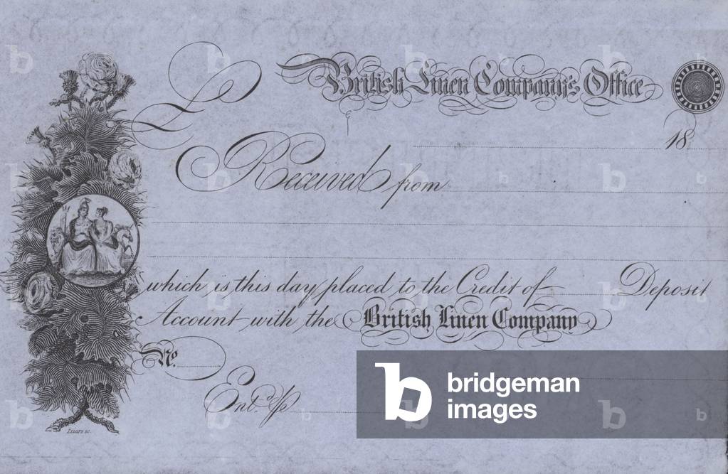 Receipt from the British Linen Company (engraving)