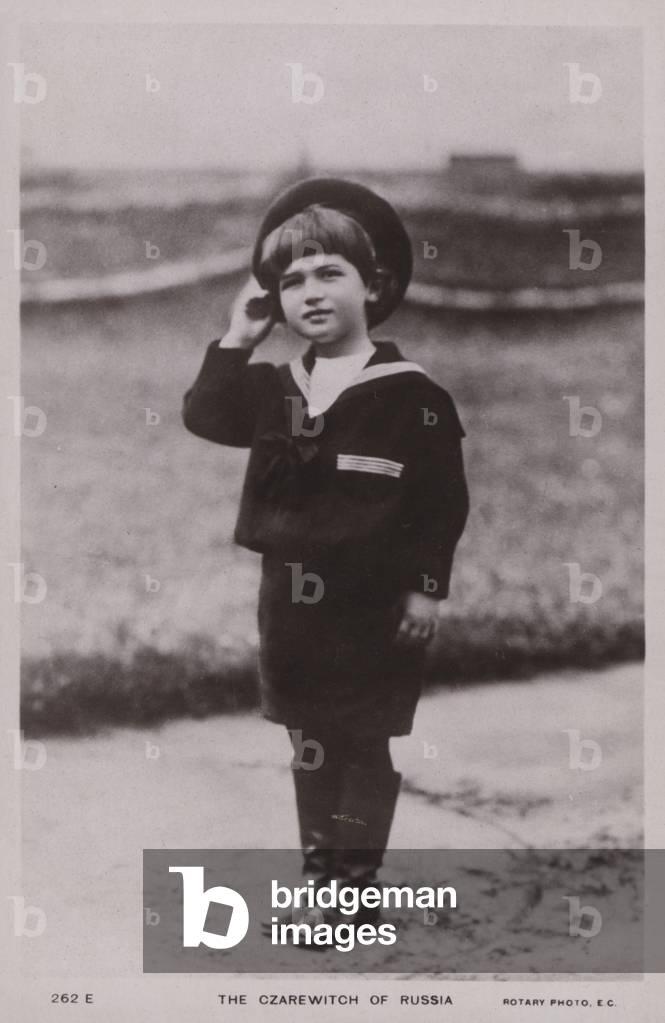 Alexei Nikolaevich, Tsarevich of Russia, son of Tsar Nicholas II and Tsarina Alexandra Feodorovna (b/w photo)