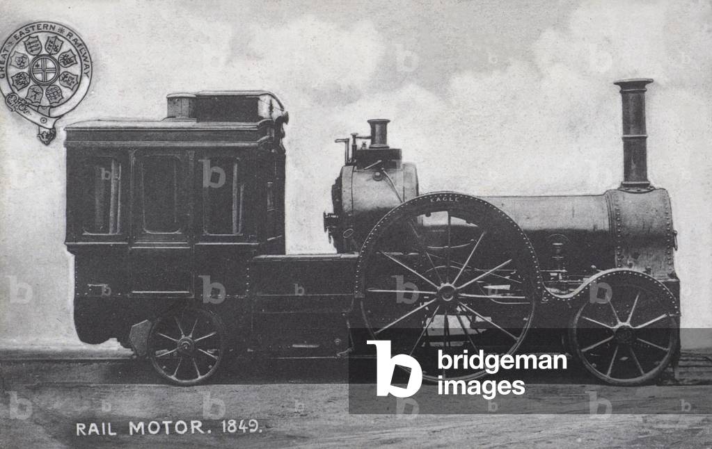 Great Eastern Railway rail motor, 1849 (b/w photo)