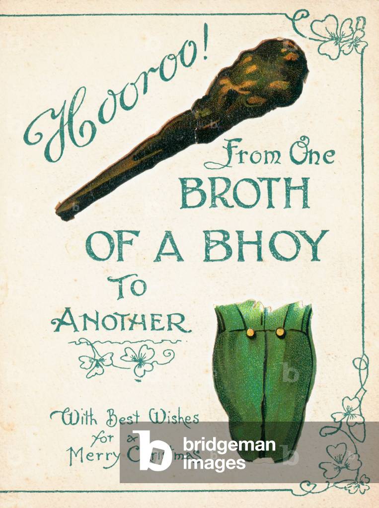 Bludgeon and Jacket, Christmas Card (chromolitho)