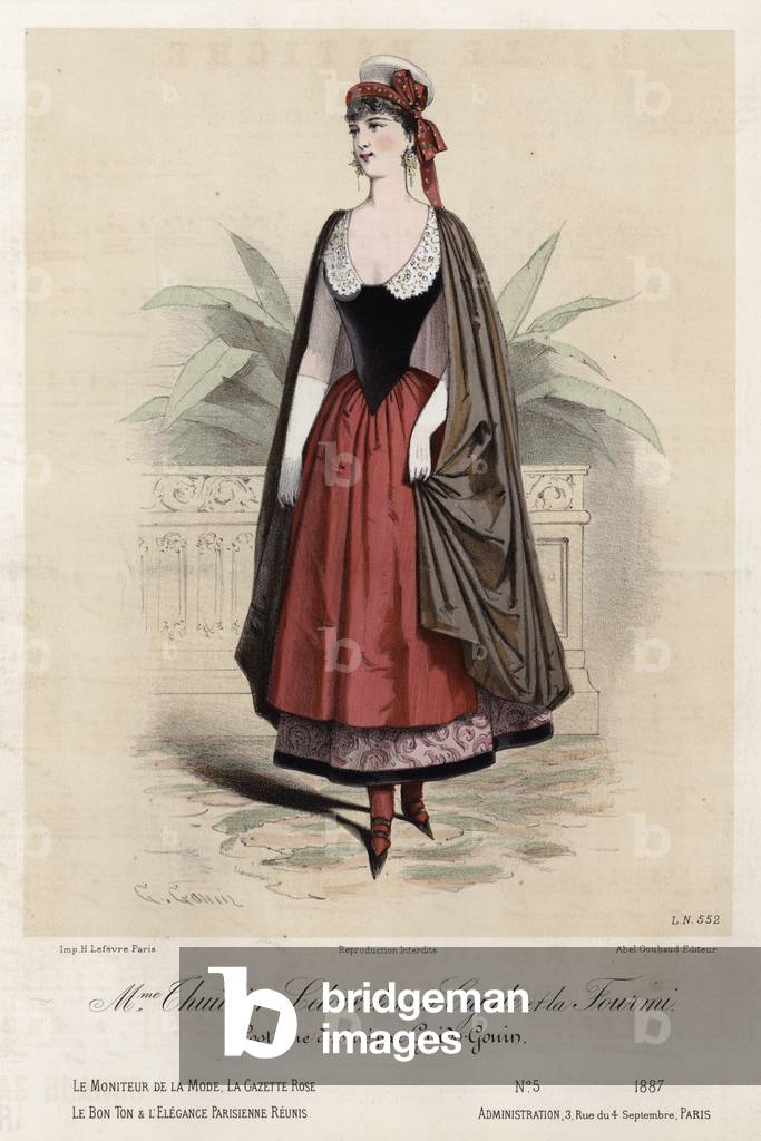 French fashion plate, late 19th century (coloured engraving)