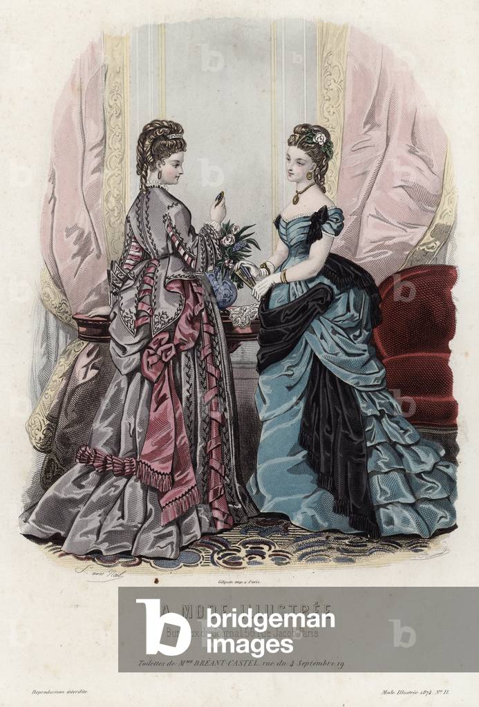 French fashion plate, late 19th century (coloured engraving)