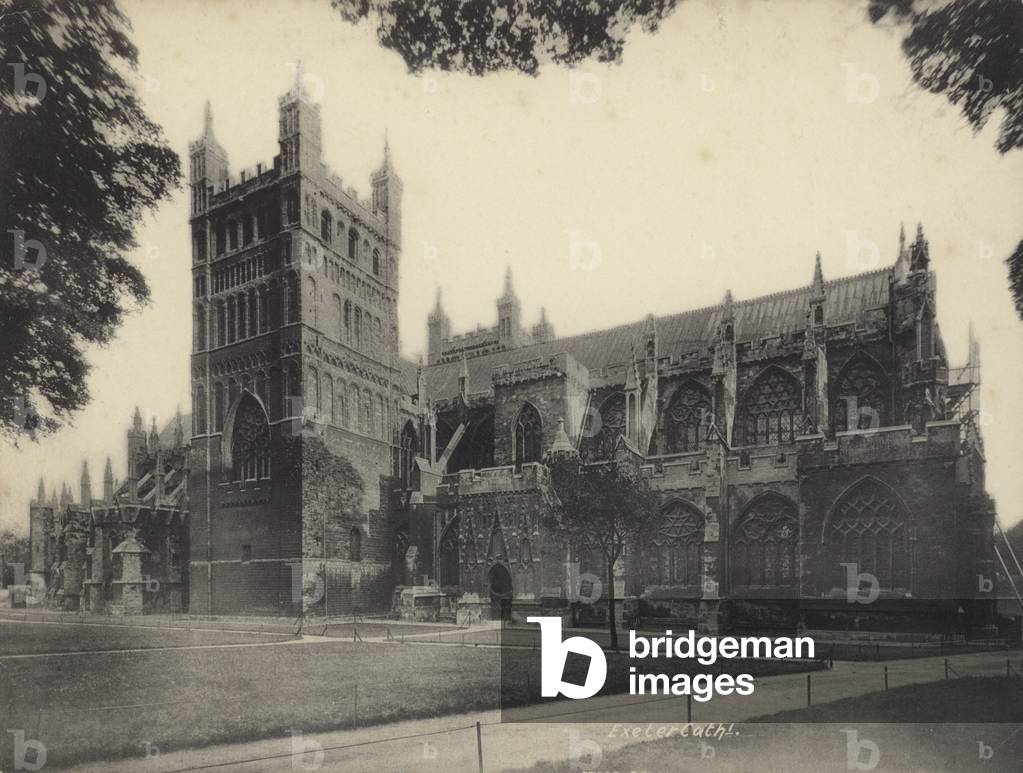 Exeter Cathedral, Devon (b/w photo)