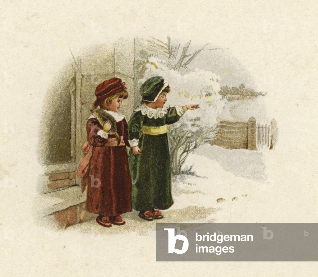 Illustration for The Coming Of Father Christmas (colour litho)