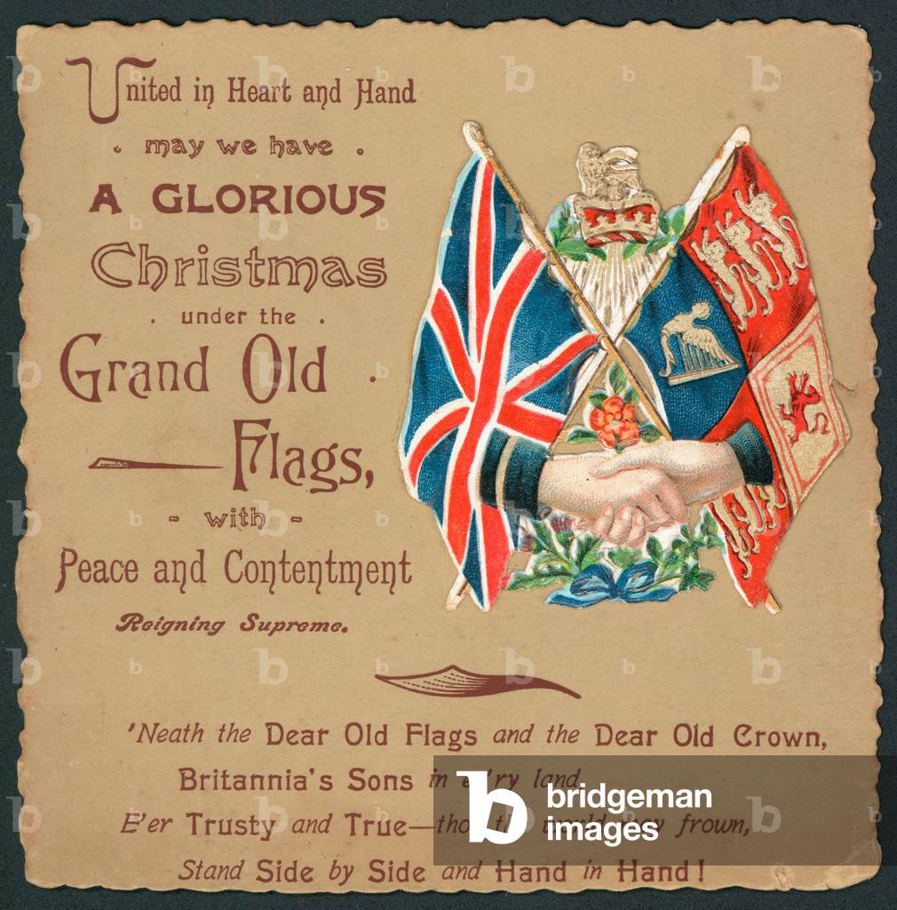 British Flags, Christmas Card (chromolitho)