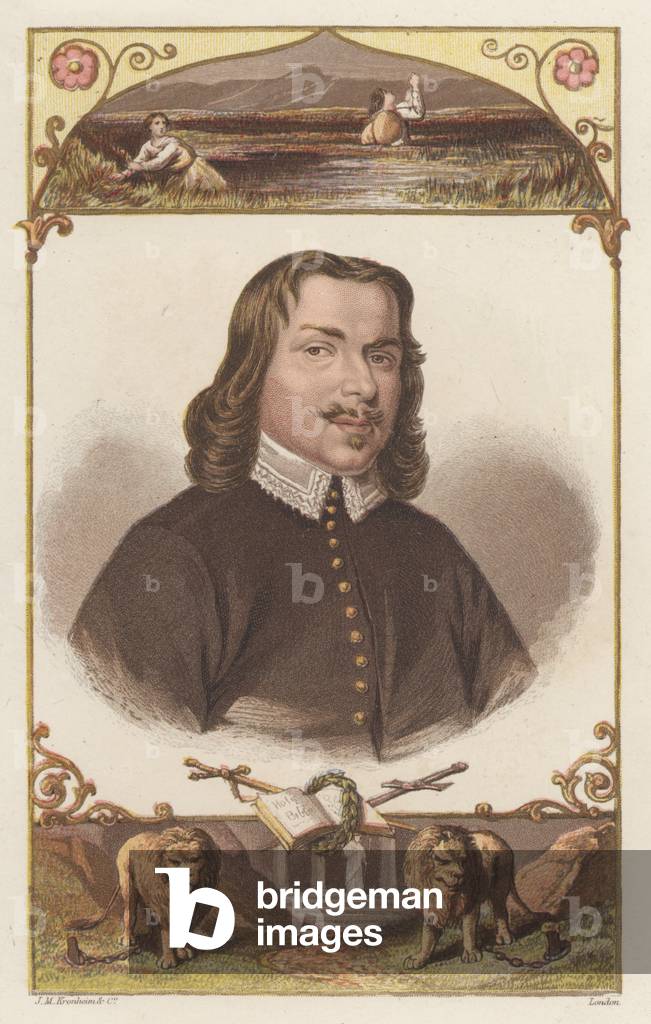 John Bunyan, English Baptist preacher and author of The Pilgrim's Progress (chromolitho)