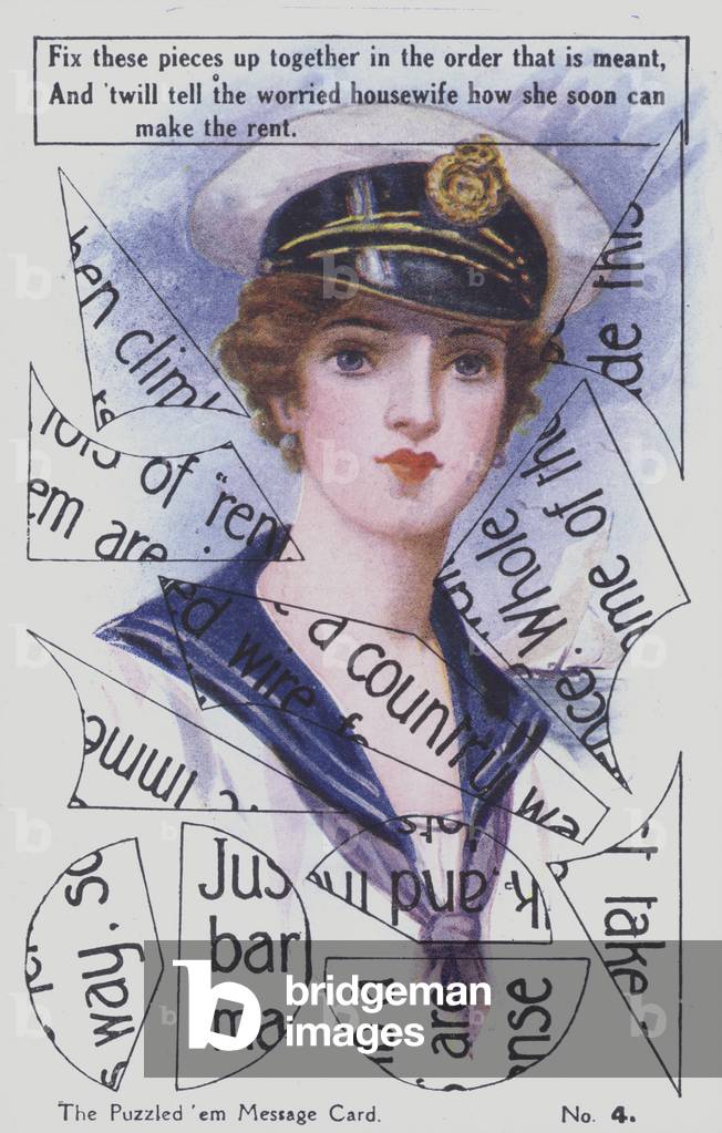 Portrait of a woman wearing nautical costume (colour litho)