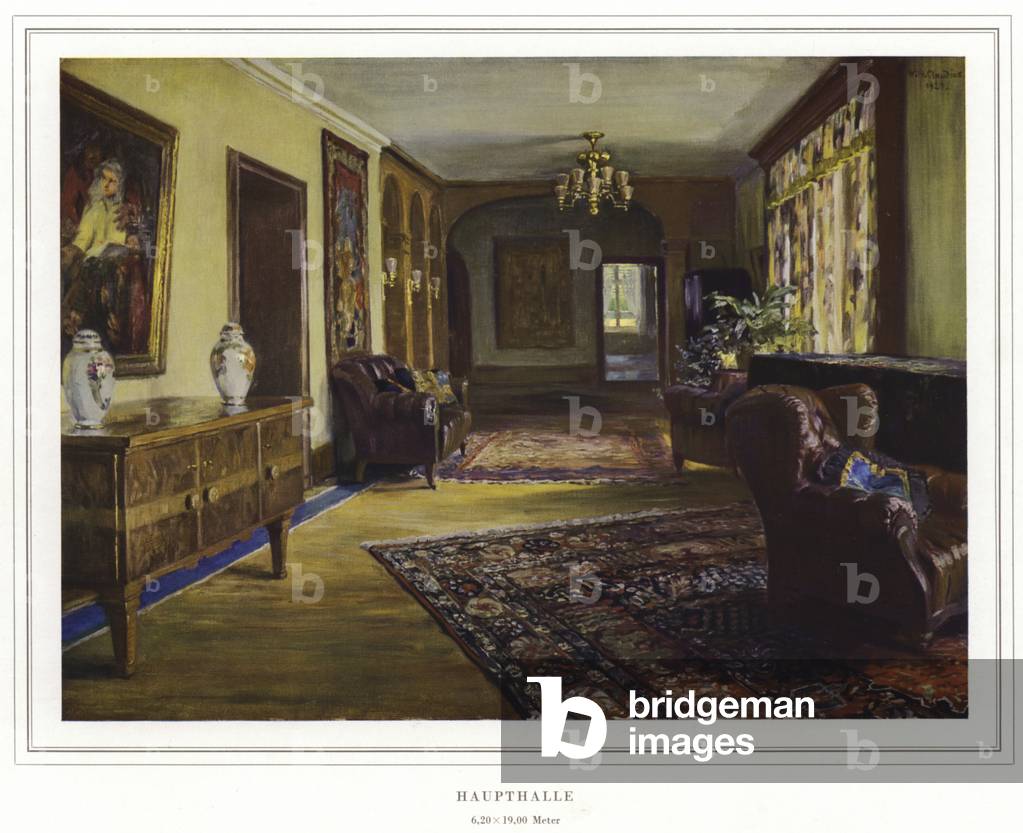 Business of carpet manufacturers Halbmond-Teppichfabrik Von Koch Und Te Kock (colour litho)