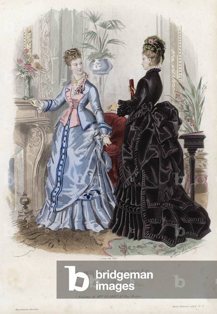 French fashion plate, late 19th century (coloured engraving)