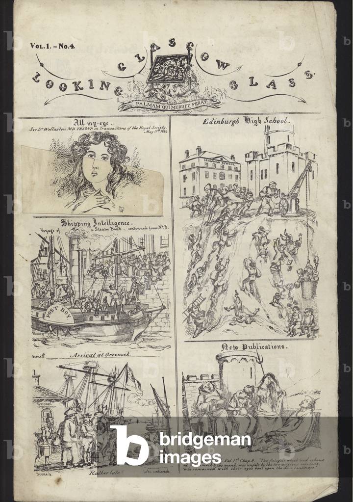 Page from Leaflet about Glasgow Fair, published on 23 July 1835 (engraving)