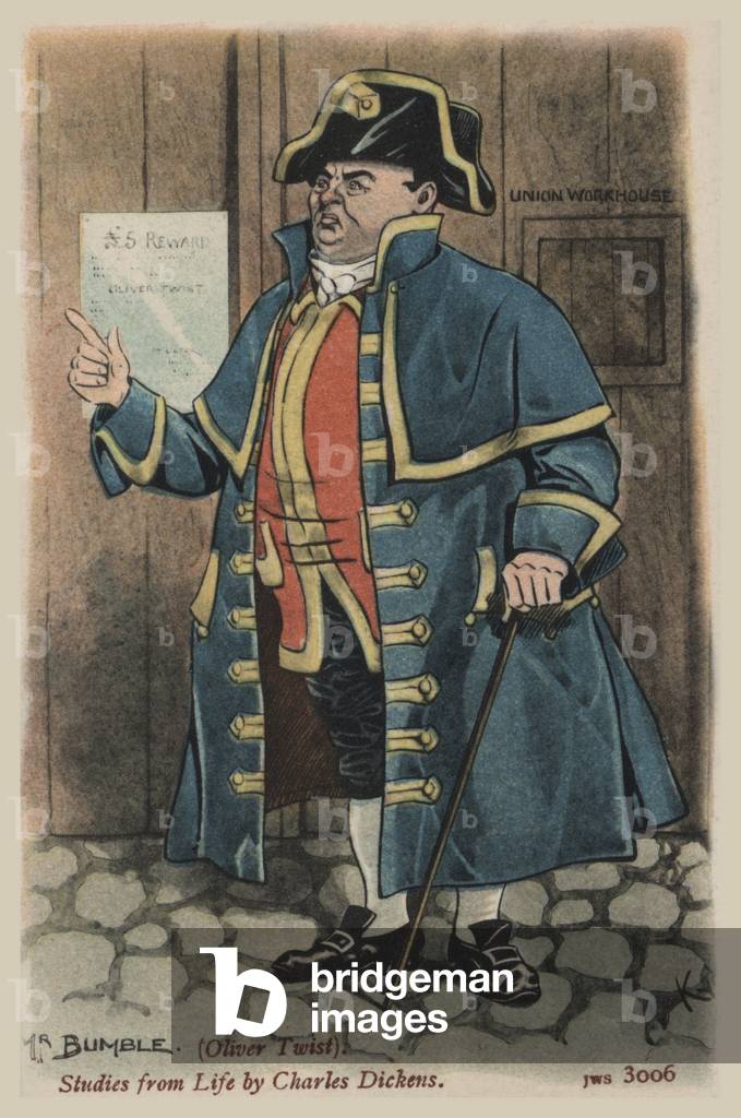 Mr Bumble, Oliver Twist (colour litho)