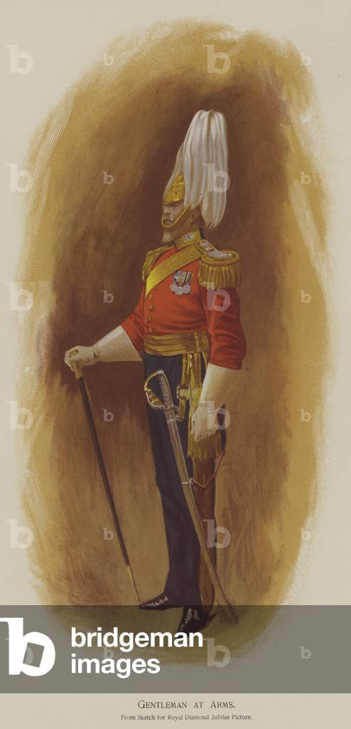 Gentleman at Arms (colour litho)