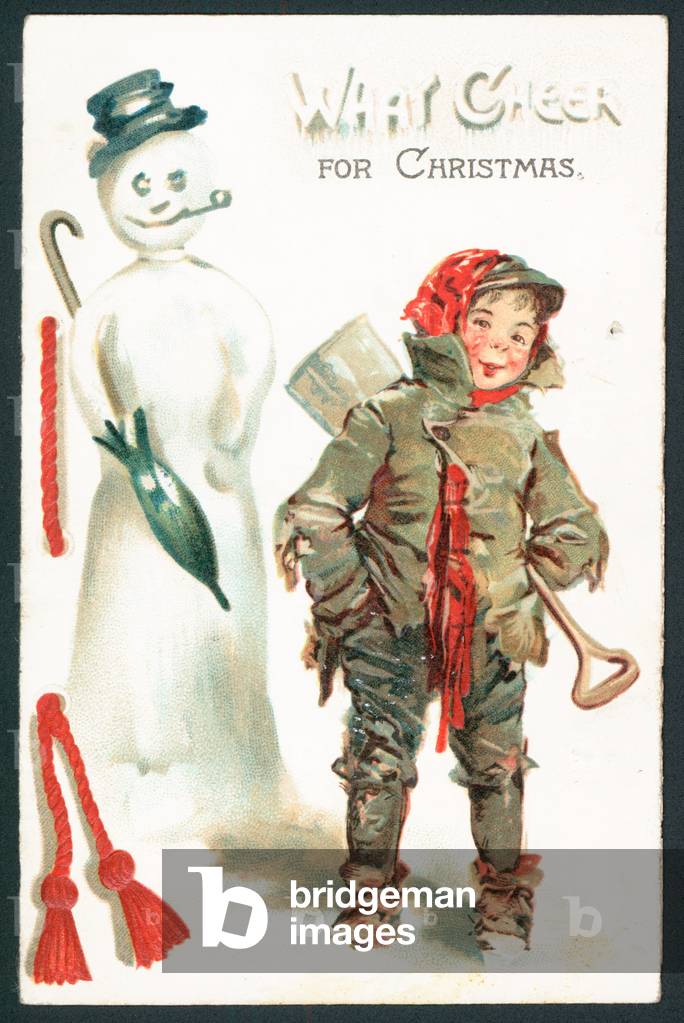 What cheer for Christmas - Victorian Christmas card (chromolitho)
