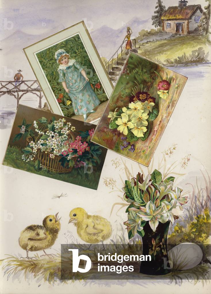 Page from late Victorian scrapbook (multimedia)