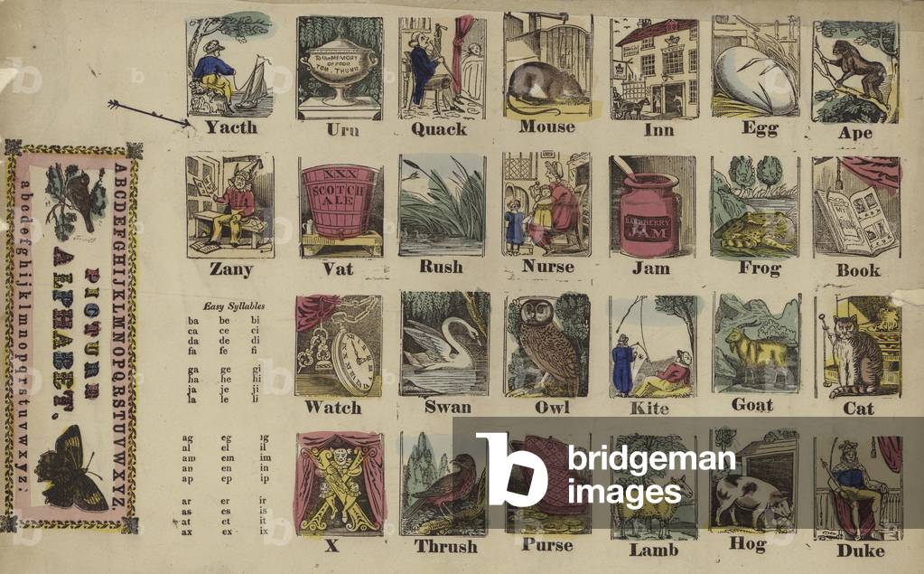 Picture alphabet (coloured engraving)