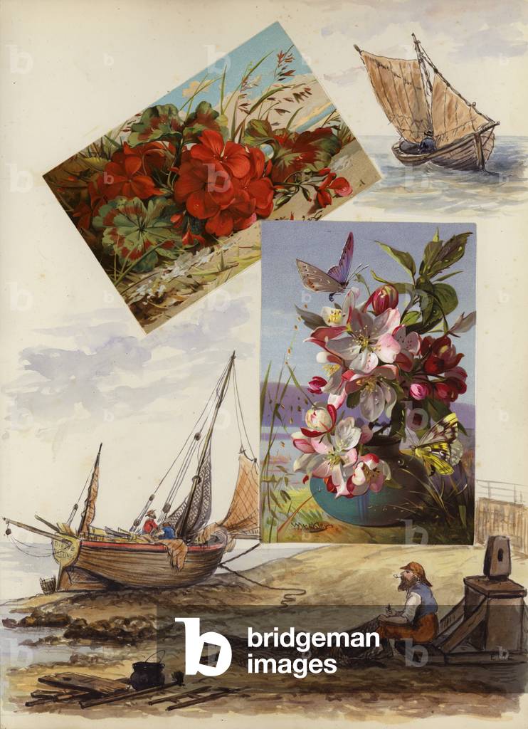 Page from late Victorian scrapbook (multimedia)