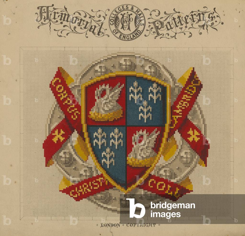 Corpus Christi College Cambridge (colour litho)