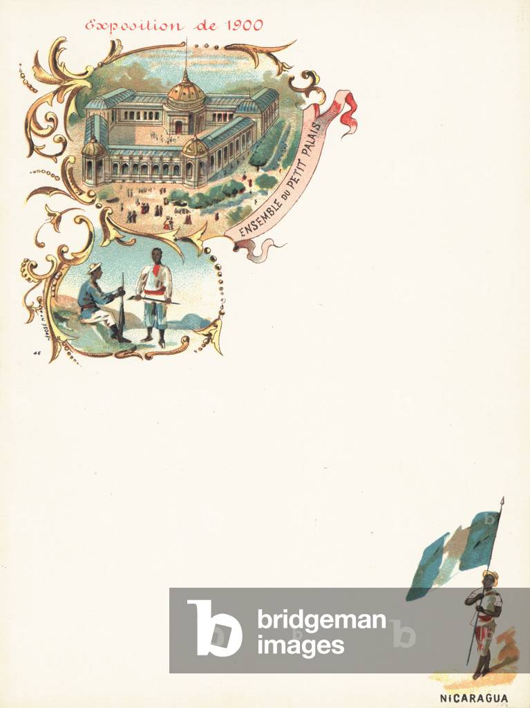 Ensemble du Petit Palais, Exposition Universelle 1900, Paris (colour litho)