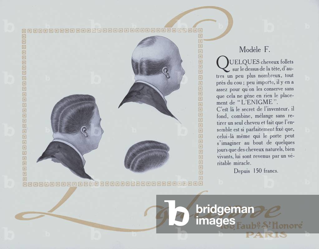 Toupees for men from Ch Lalanne, Paris (litho)