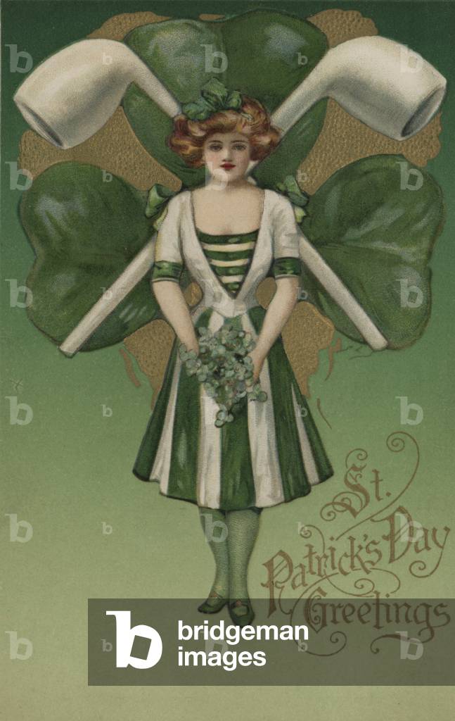 St Patrick's Day Card (colour litho)