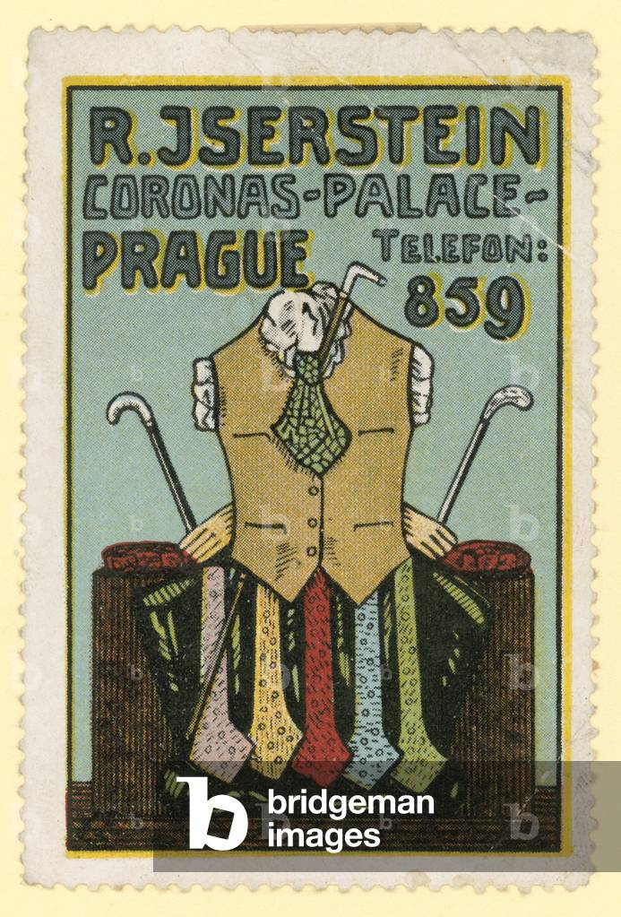R Jserstein men's outfitters, Prague (colour litho)