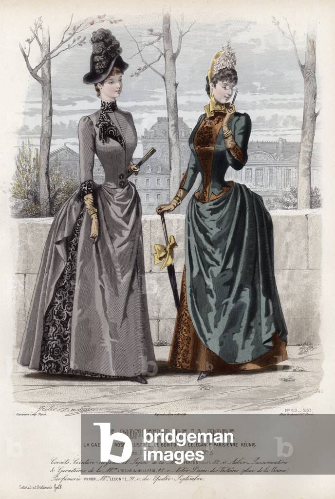 French fashion plate, late 19th century (coloured engraving)