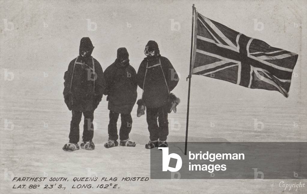 Ernest Shackleton's Nimrod Expedition to Antarctica (b/w photo)