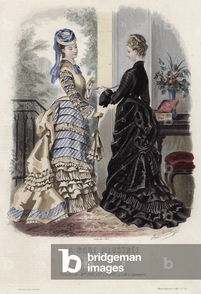 French fashion plate, late 19th century (coloured engraving)