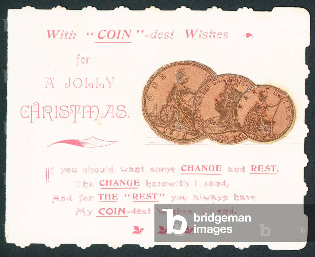 Coins, Christmas Card (chromolitho)
