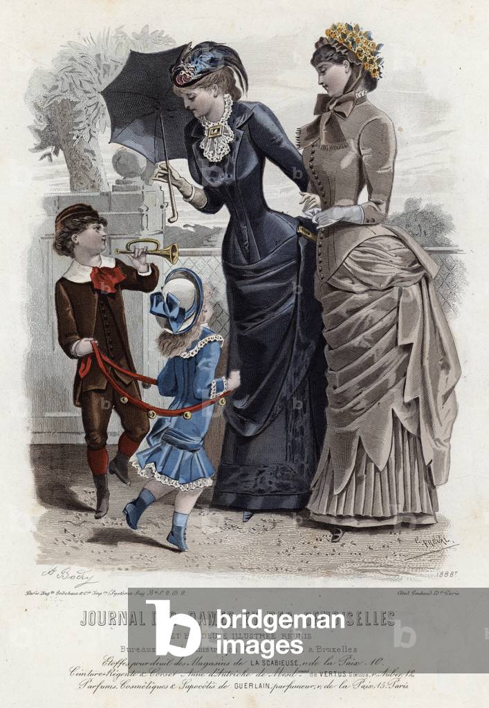 French fashion plate, late 19th century (coloured engraving)