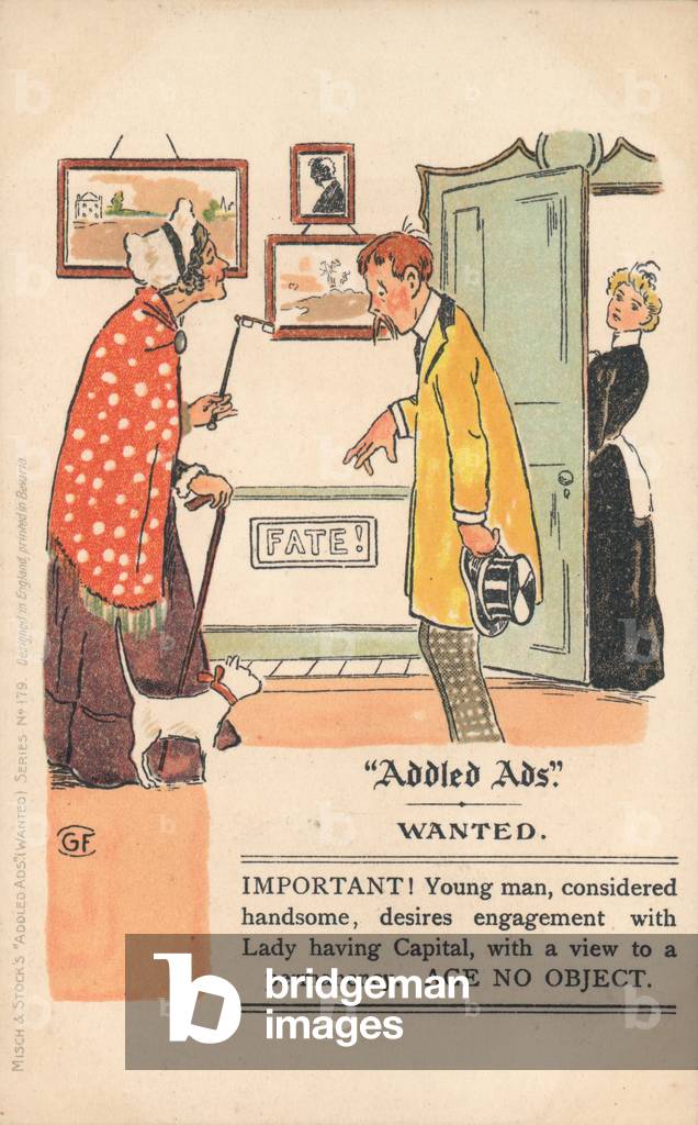 Addled Ads postcard (colour litho)
