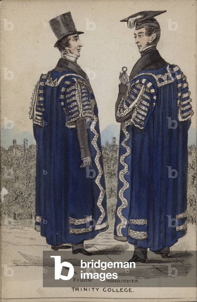 Fellow Commoners, Trinity College (coloured engraving)
