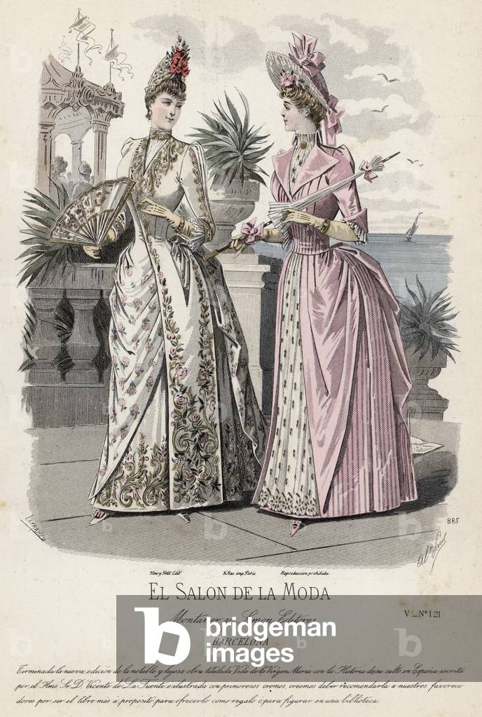 French fashion plate, late 19th century (coloured engraving)