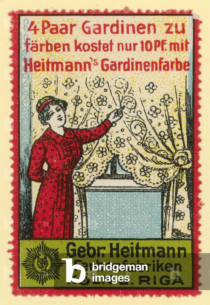 Heitmann's dye for curtains (colour litho)