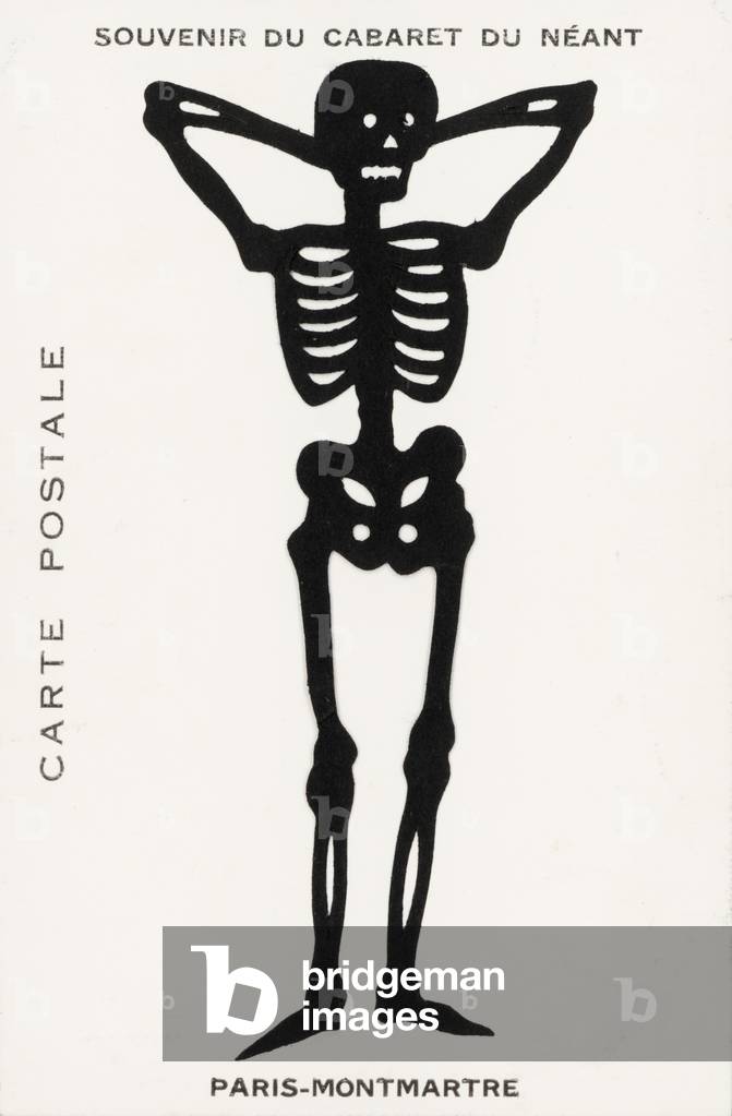 Souvenir du Cabaret du Neant, Montmartre, Paris (b/w photo)
